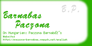 barnabas paczona business card